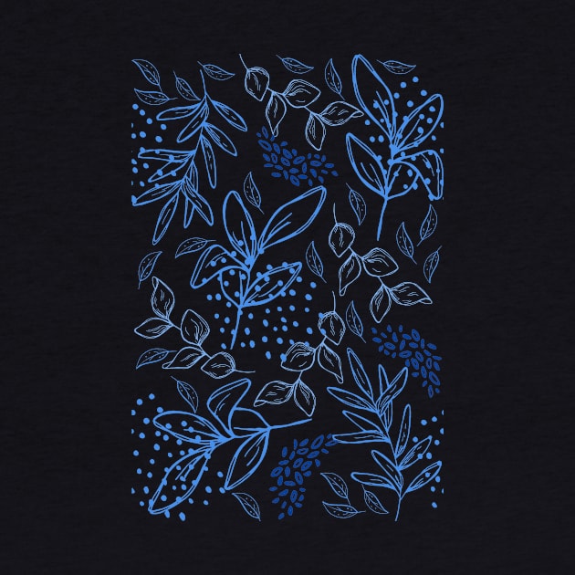 Light Blue leaves pattern by PedaDesign